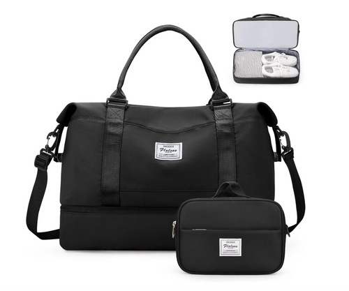 Personal travel bag with shoe compartment and waterproof